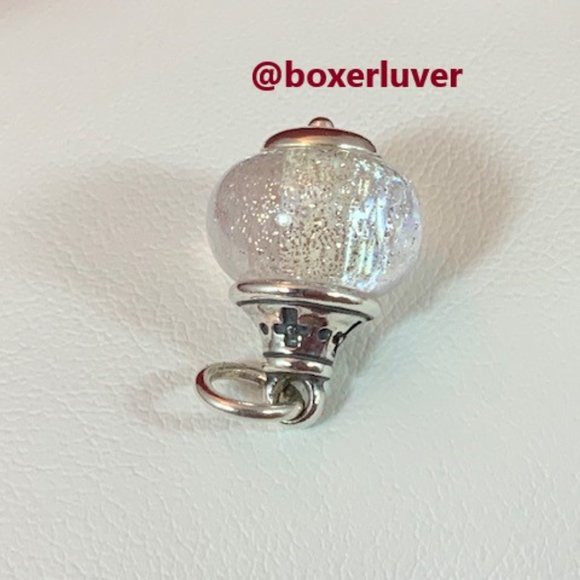 James Avery RETIRED Sterling Silver FAITH Finial Charm White Frosted Glass - Picture 5 of 5